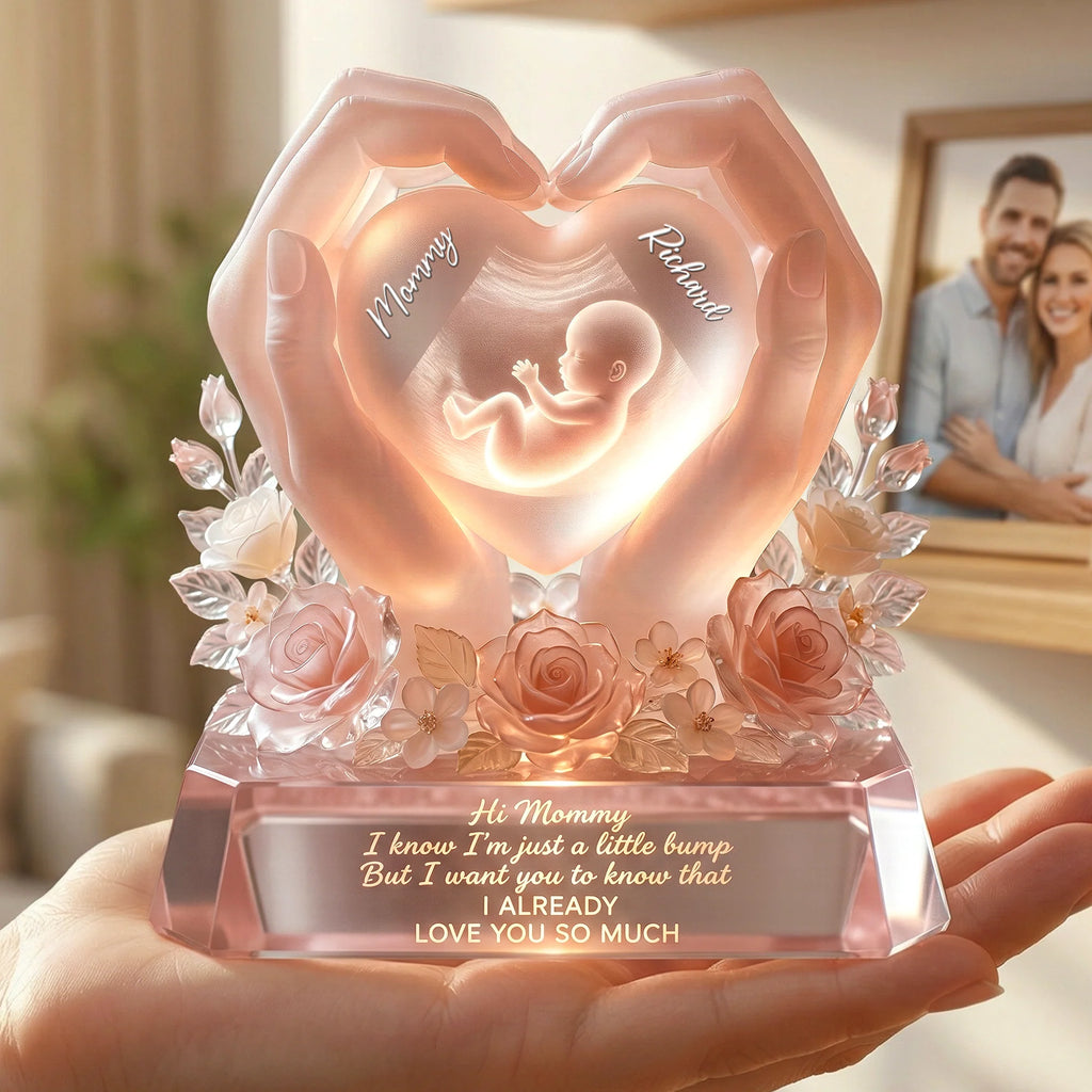Baby Bump Love Mother Acrylic Plaque - Personalized Gifts For Mothers