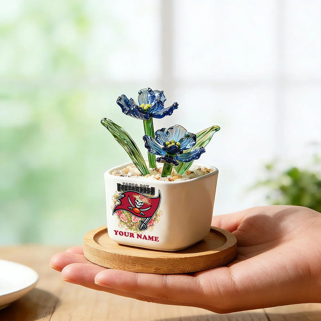 NFL Custom Birth Month Glass Flower Pot Handmade Gift For Fan - Limited Edition