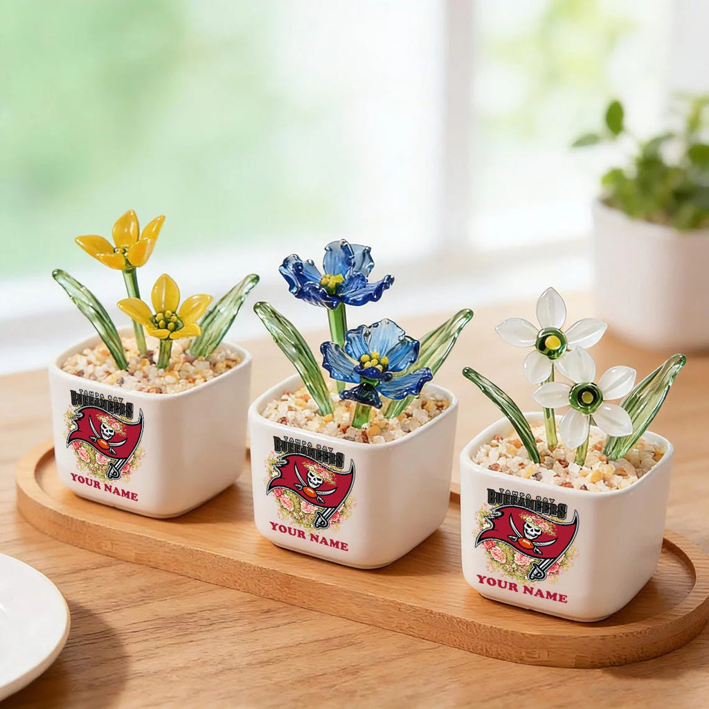 NFL Custom Birth Month Glass Flower Pot Handmade Gift For Fan - Limited Edition