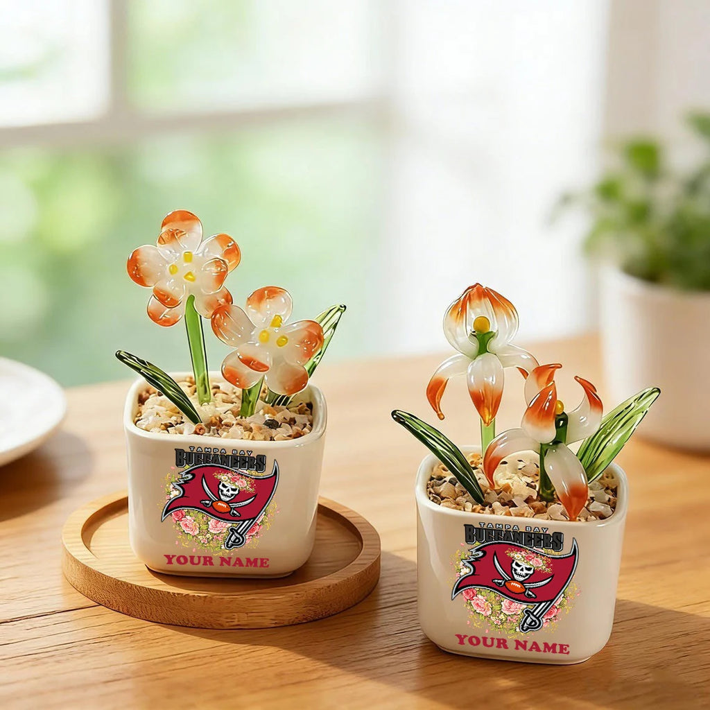 NFL Custom Birth Month Glass Flower Pot Handmade Gift For Fan - Limited Edition