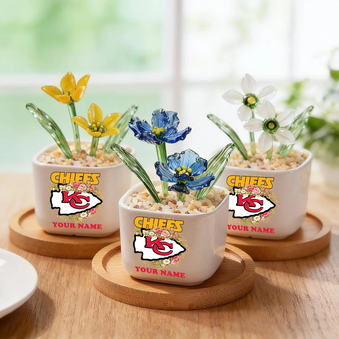 NFL Custom Birth Month Glass Flower Pot Handmade Gift For Fan - Limited Edition