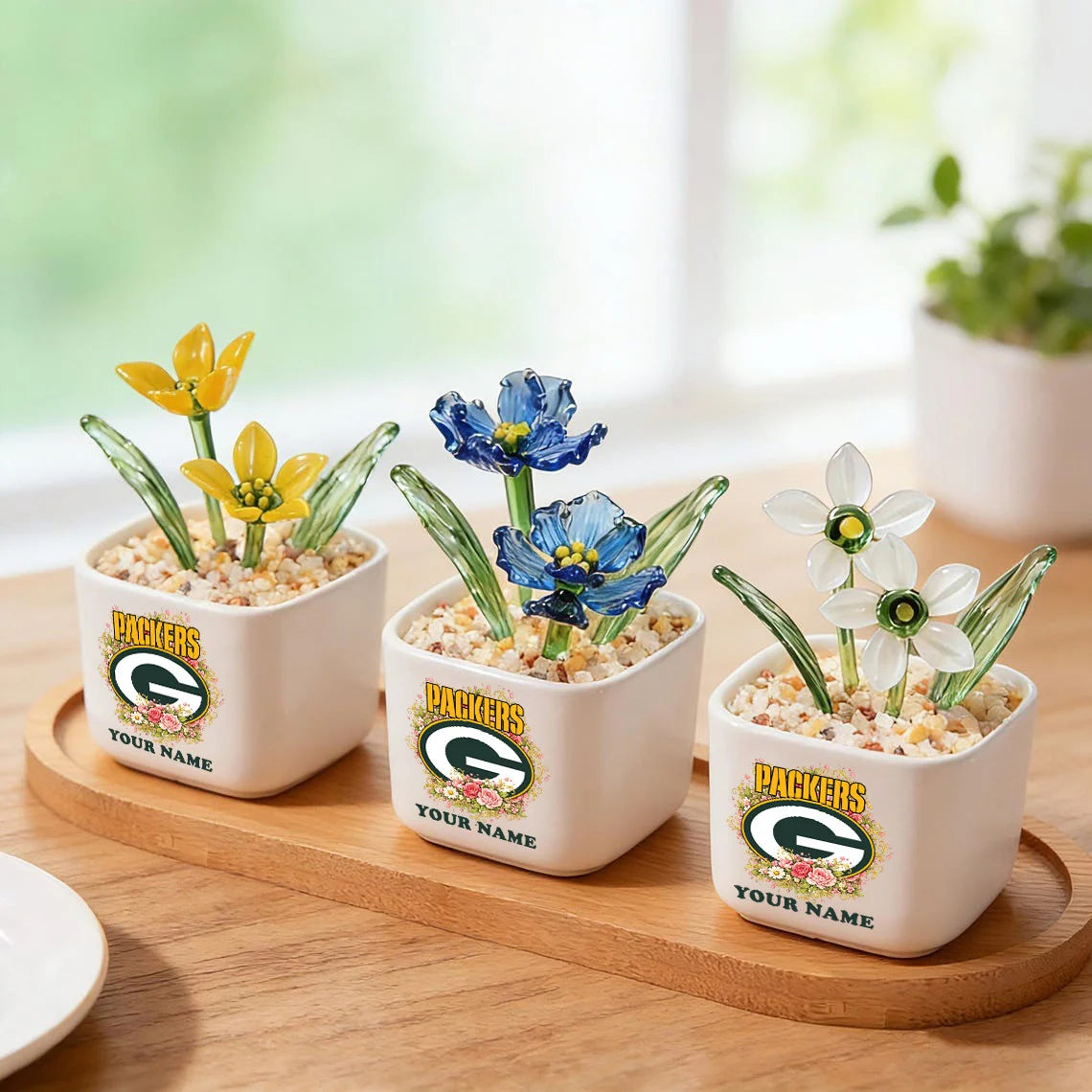 NFL Custom Birth Month Glass Flower Pot Handmade Gift For Fan - Limited Edition