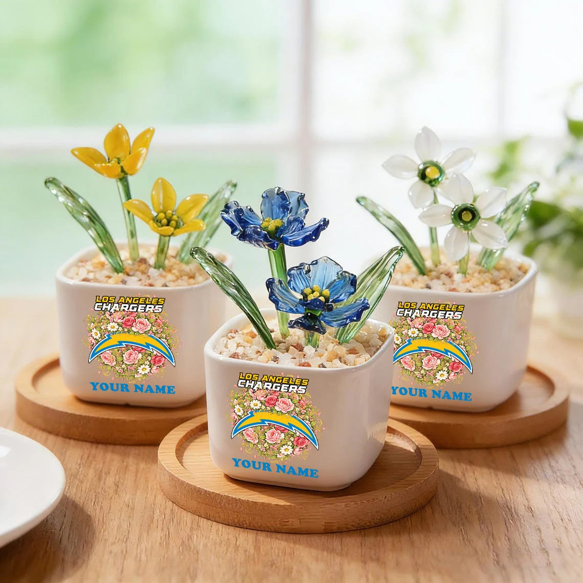 NFL Custom Birth Month Glass Flower Pot Handmade Gift For Fan - Limited Edition