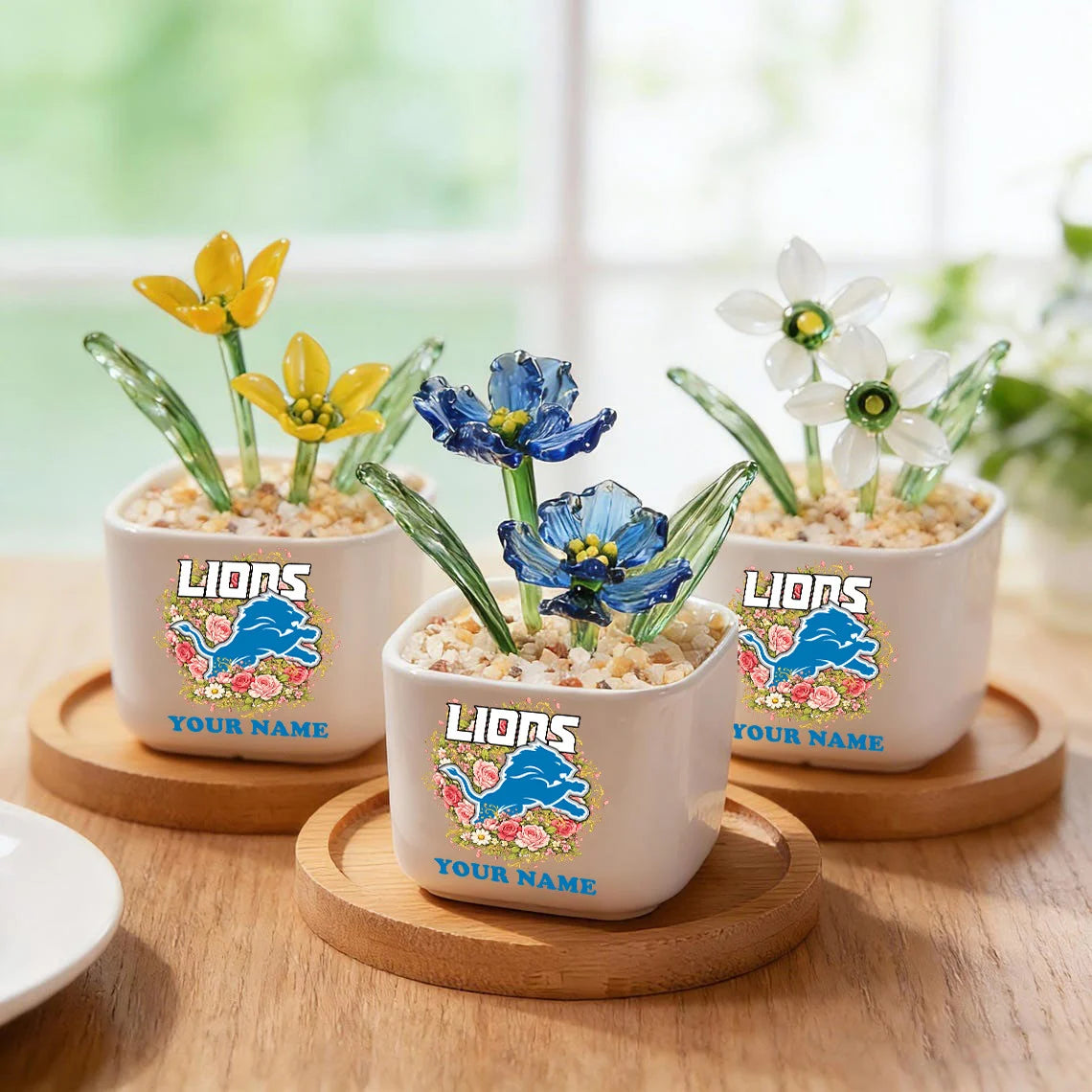 NFL Custom Birth Month Glass Flower Pot Handmade Gift For Fan - Limited Edition