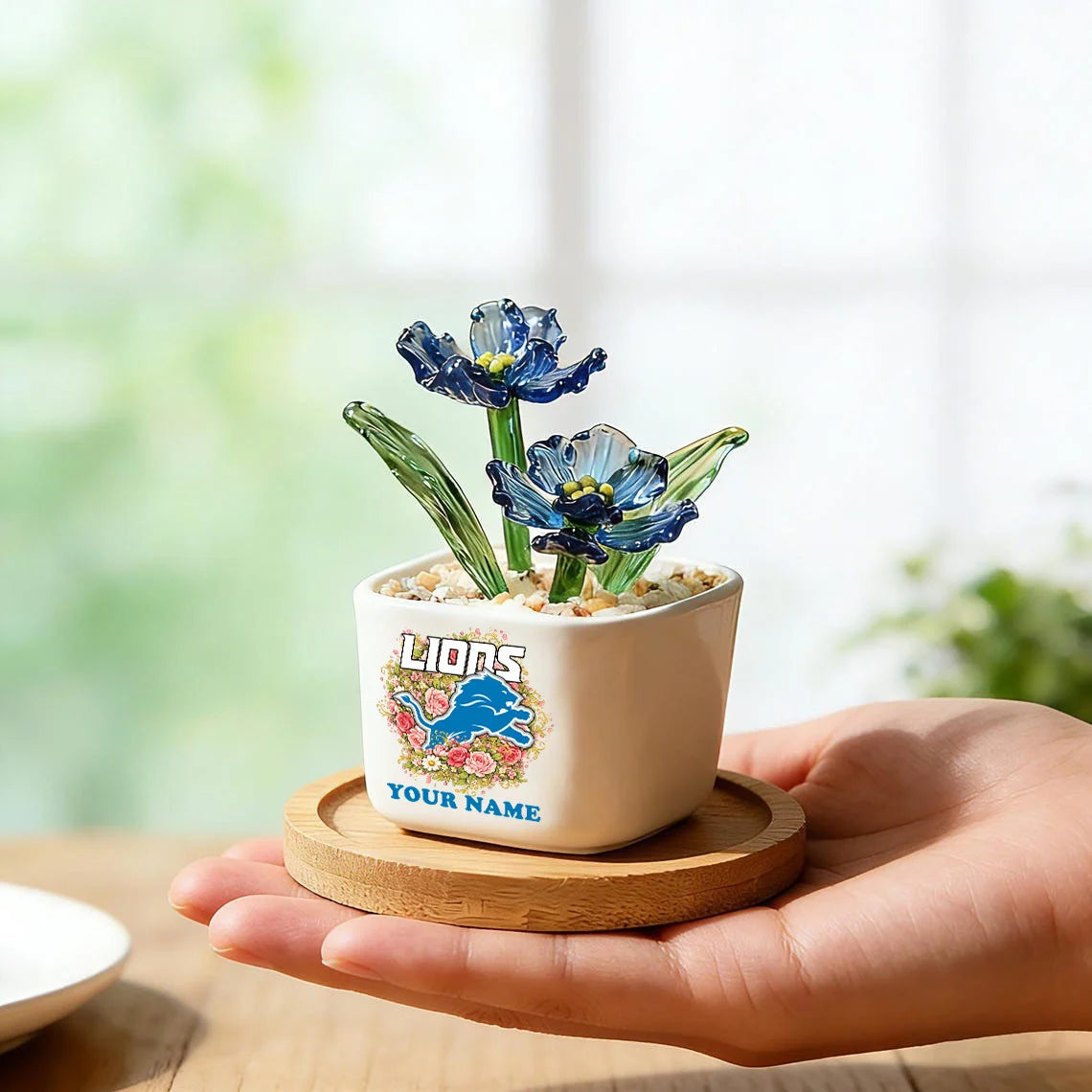 NFL Custom Birth Month Glass Flower Pot Handmade Gift For Fan - Limited Edition
