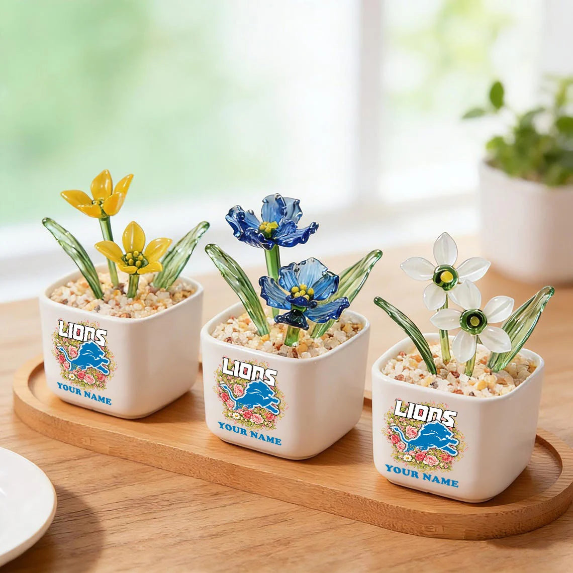 NFL Custom Birth Month Glass Flower Pot Handmade Gift For Fan - Limited Edition