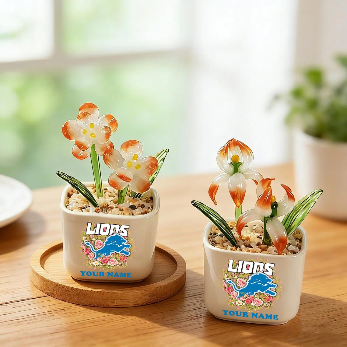 NFL Custom Birth Month Glass Flower Pot Handmade Gift For Fan - Limited Edition