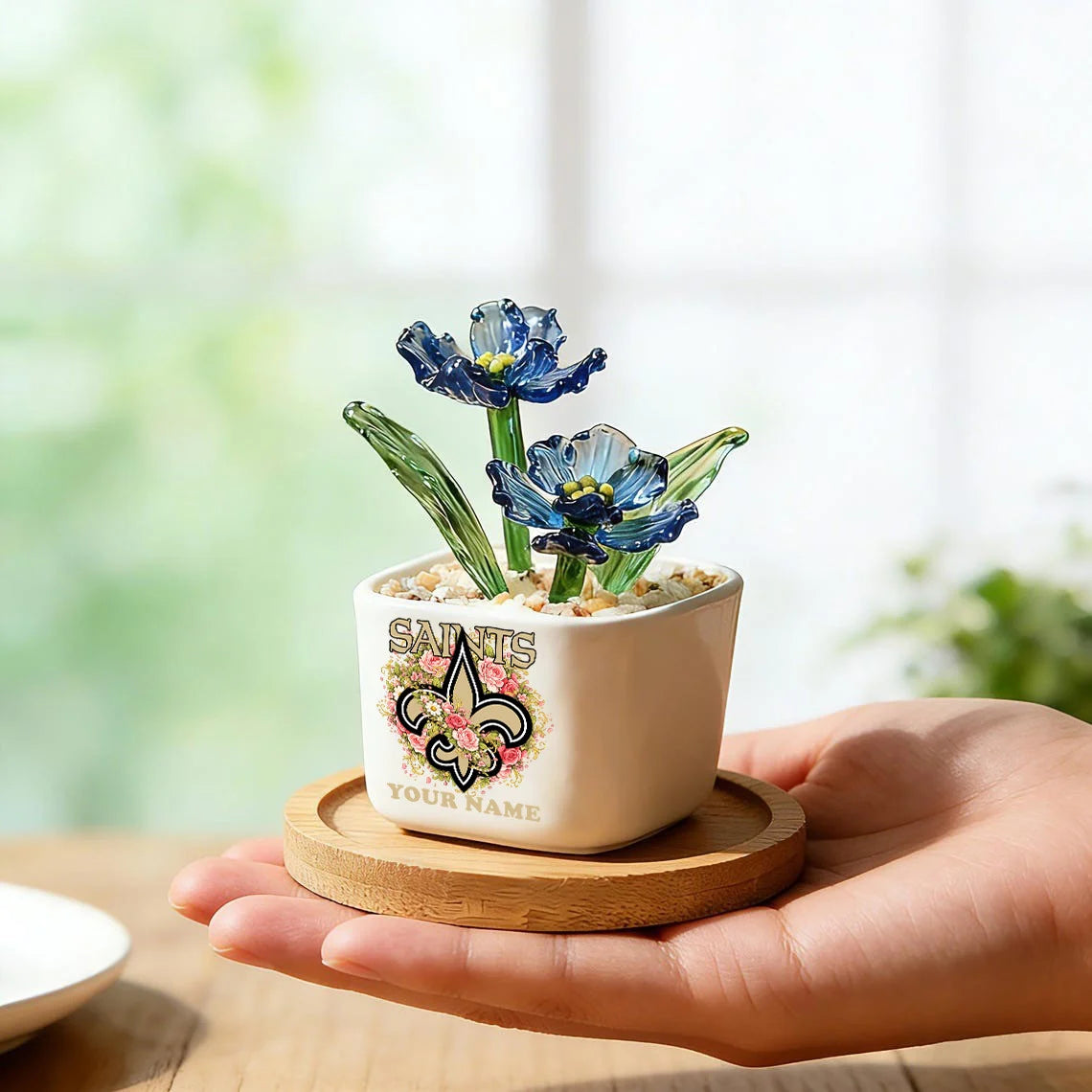 NFL Custom Birth Month Glass Flower Pot Handmade Gift For Fan - Limited Edition