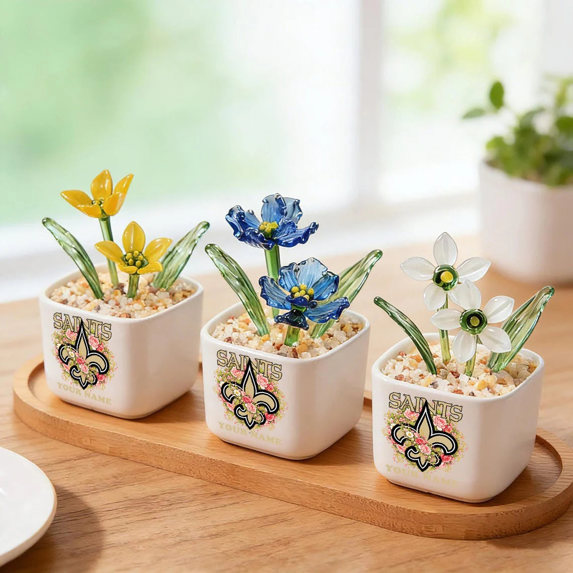 NFL Custom Birth Month Glass Flower Pot Handmade Gift For Fan - Limited Edition