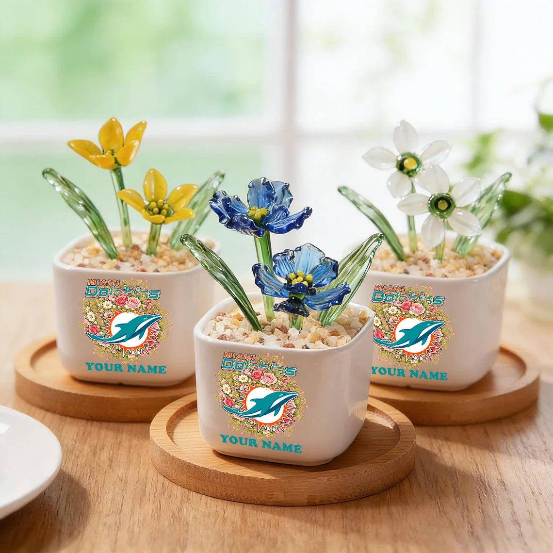 NFL Custom Birth Month Glass Flower Pot Handmade Gift For Fan - Limited Edition