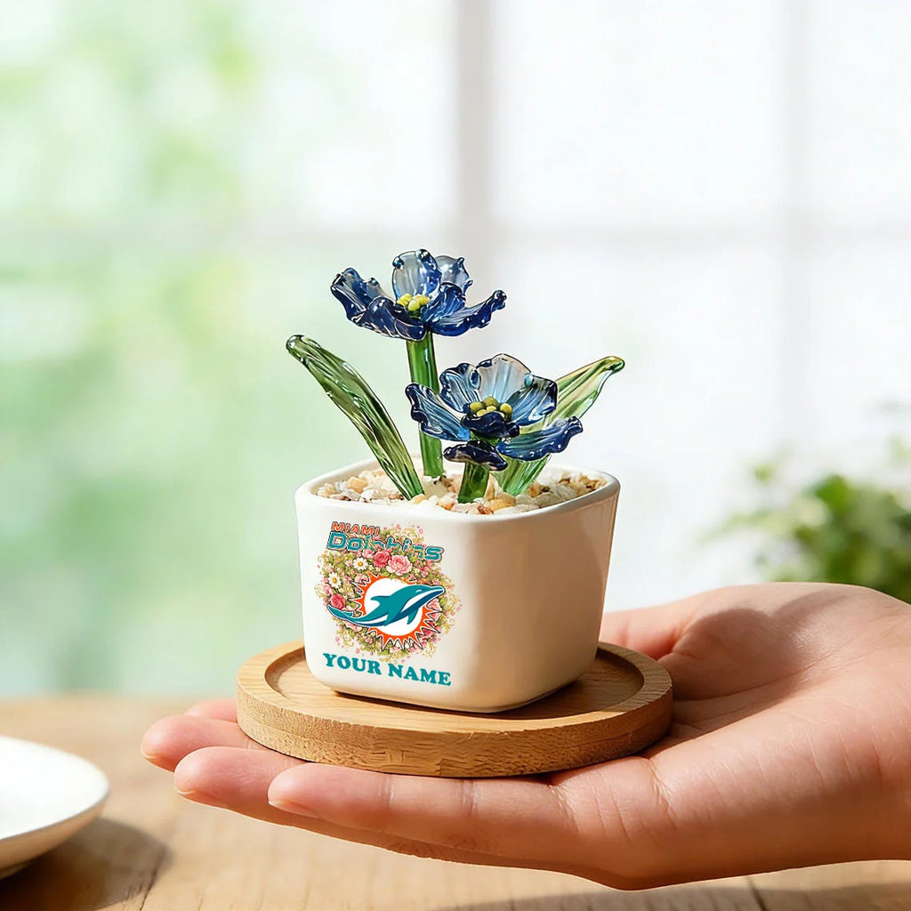 NFL Custom Birth Month Glass Flower Pot Handmade Gift For Fan - Limited Edition