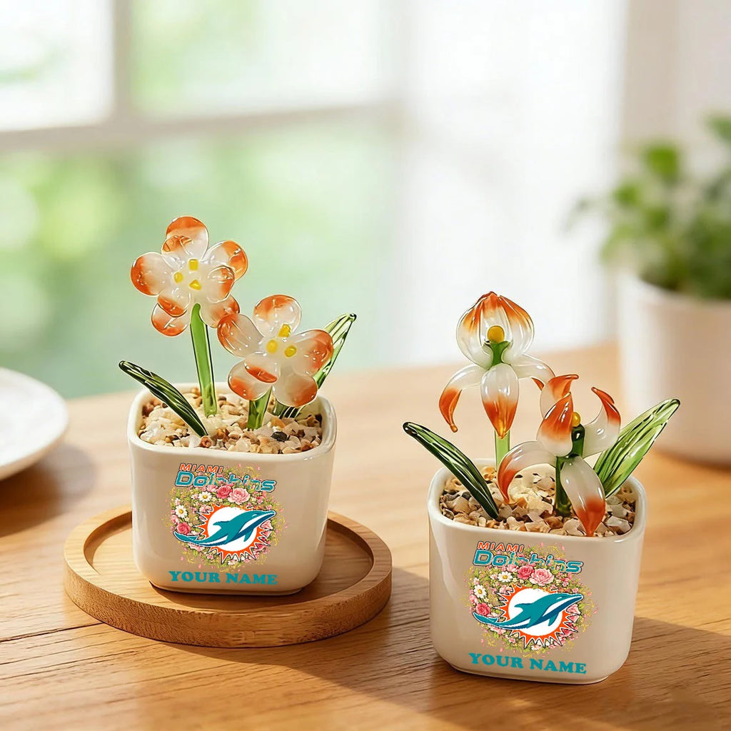 NFL Custom Birth Month Glass Flower Pot Handmade Gift For Fan - Limited Edition