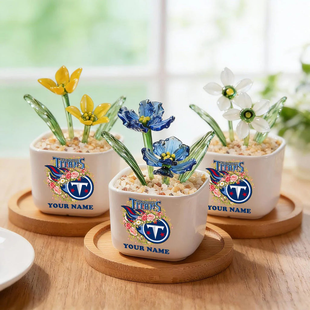 NFL Custom Birth Month Glass Flower Pot Handmade Gift For Fan - Limited Edition