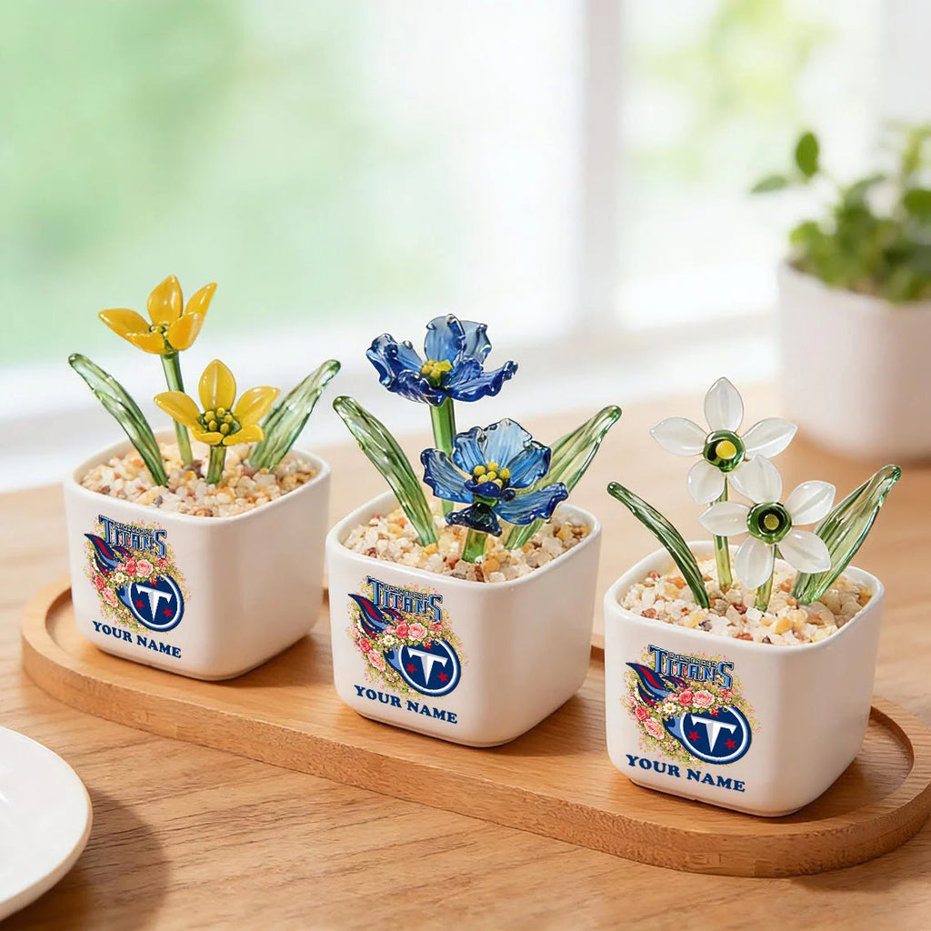 NFL Custom Birth Month Glass Flower Pot Handmade Gift For Fan - Limited Edition