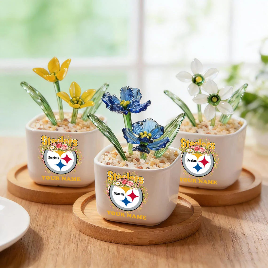 NFL Custom Birth Month Glass Flower Pot Handmade Gift For Fan - Limited Edition