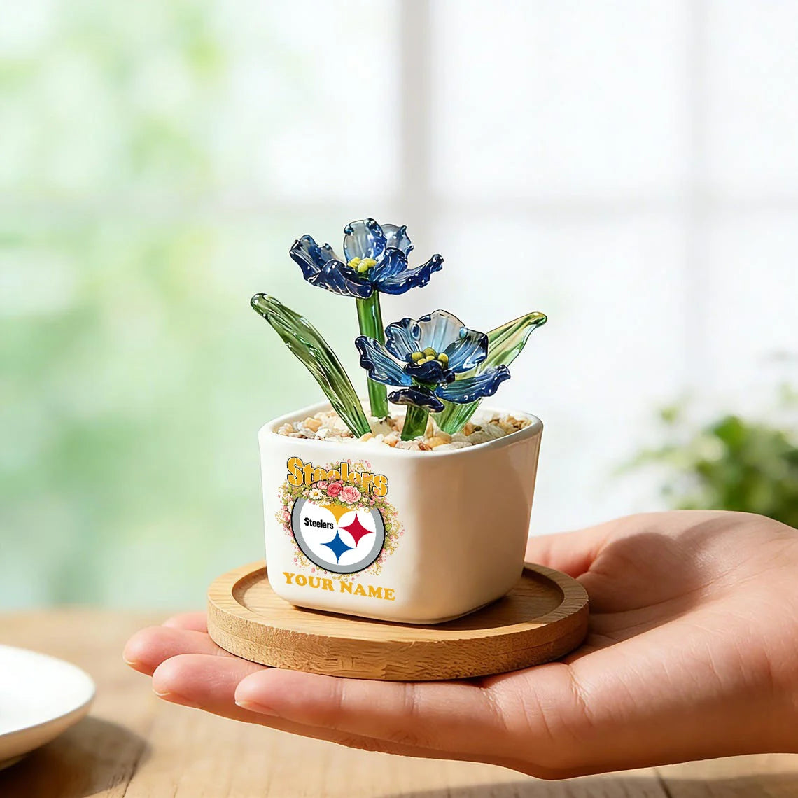 NFL Custom Birth Month Glass Flower Pot Handmade Gift For Fan - Limited Edition