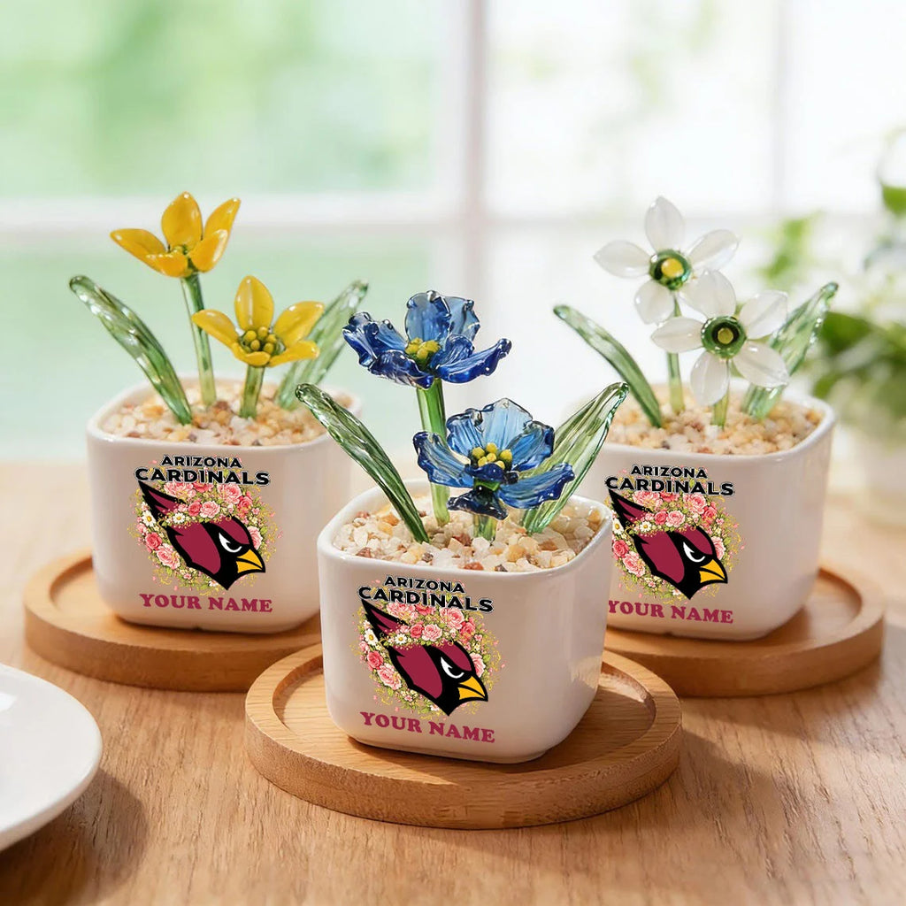 NFL Custom Birth Month Glass Flower Pot Handmade Gift For Fan - Limited Edition