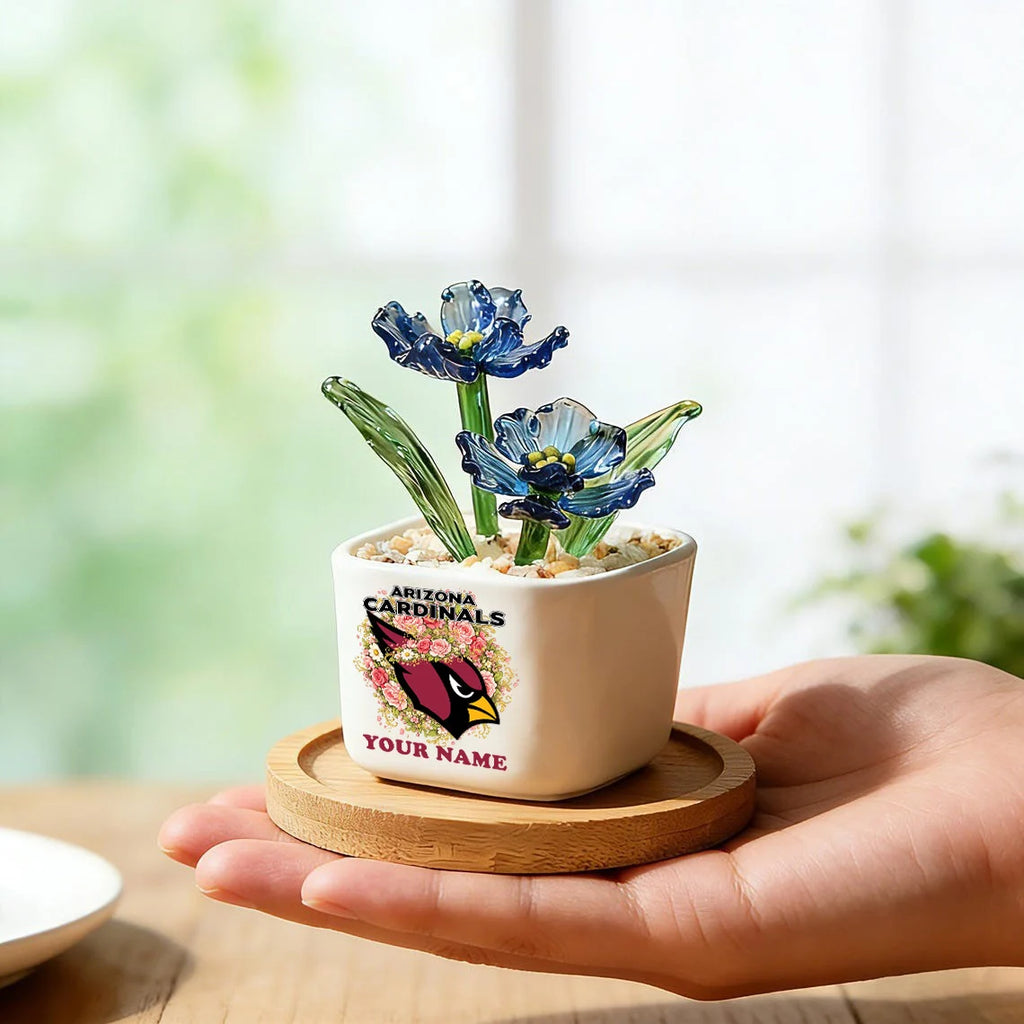 NFL Custom Birth Month Glass Flower Pot Handmade Gift For Fan - Limited Edition