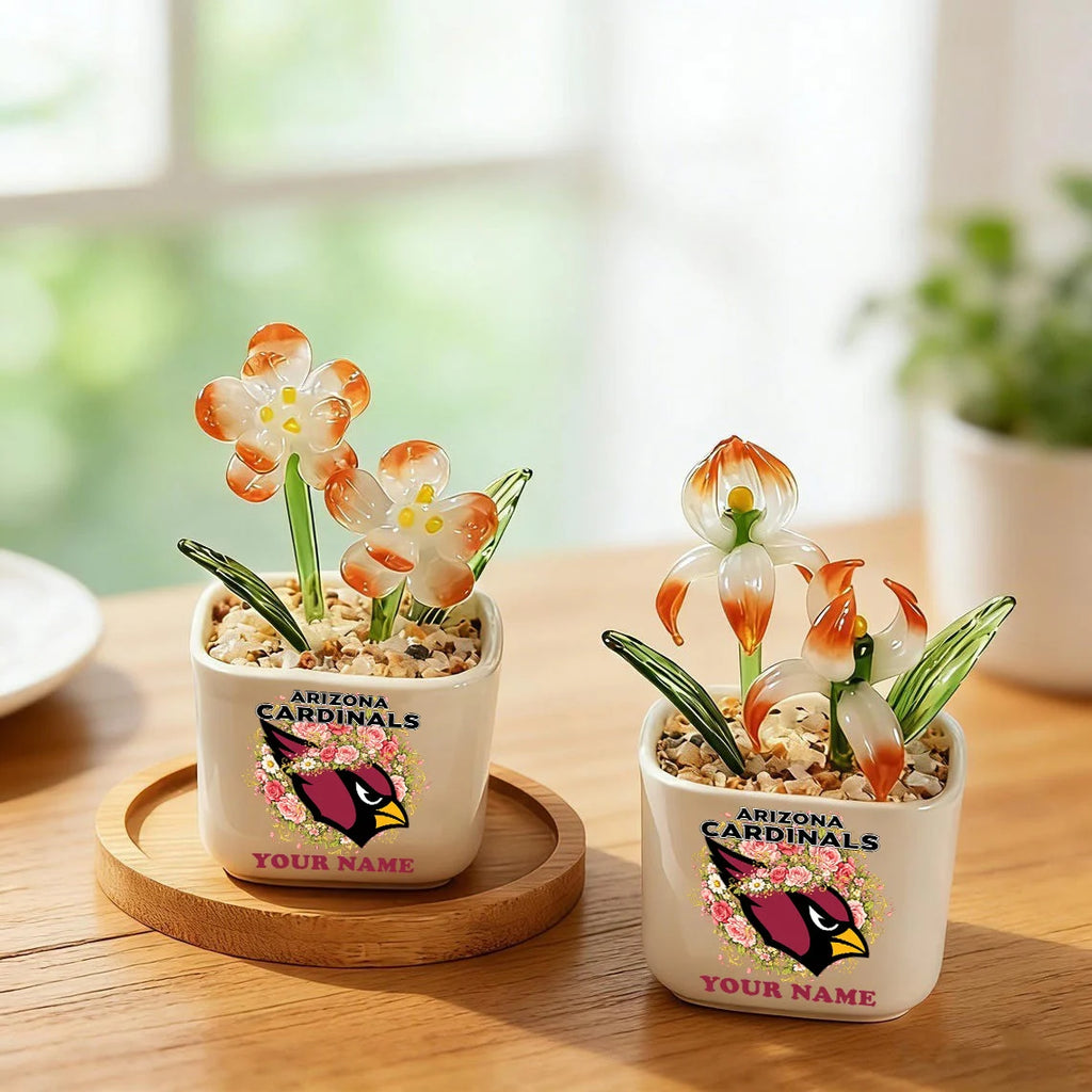 NFL Custom Birth Month Glass Flower Pot Handmade Gift For Fan - Limited Edition