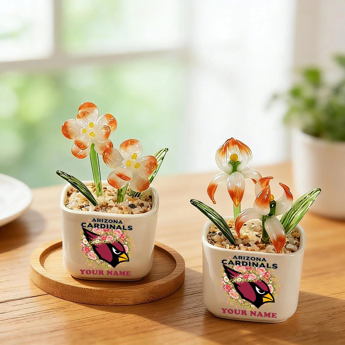 NFL Custom Birth Month Glass Flower Pot Handmade Gift For Fan - Limited Edition