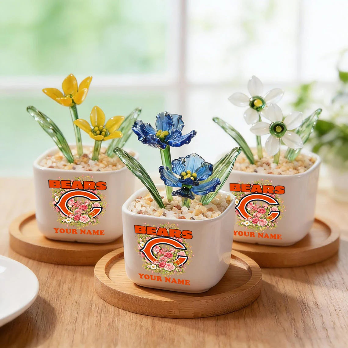 NFL Custom Birth Month Glass Flower Pot Handmade Gift For Fan - Limited Edition