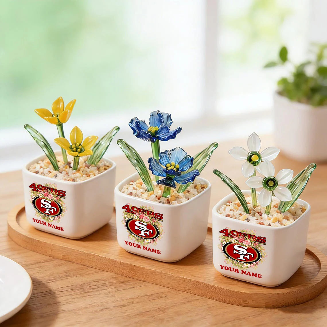 NFL Custom Birth Month Glass Flower Pot Handmade Gift For Fan - Limited Edition
