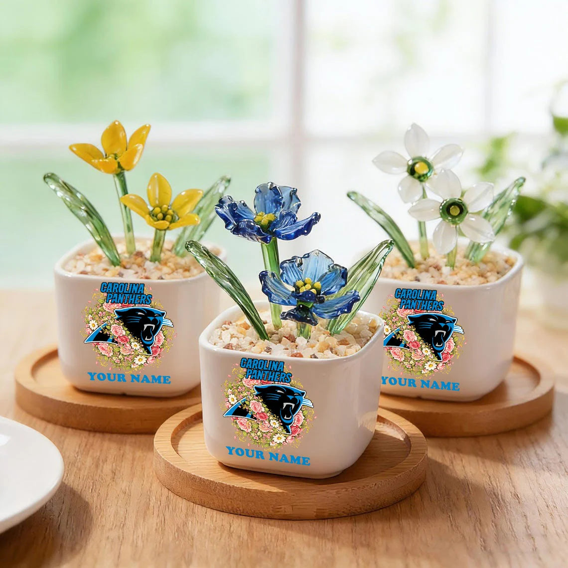 NFL Custom Birth Month Glass Flower Pot Handmade Gift For Fan - Limited Edition