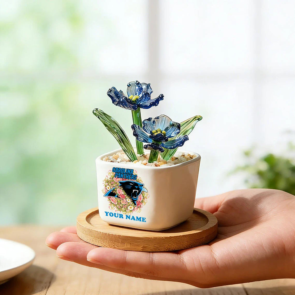 NFL Custom Birth Month Glass Flower Pot Handmade Gift For Fan - Limited Edition