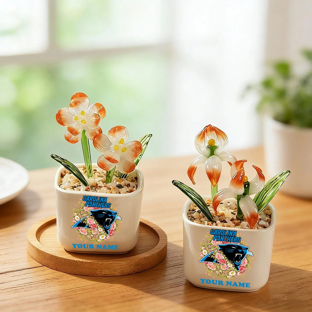 NFL Custom Birth Month Glass Flower Pot Handmade Gift For Fan - Limited Edition