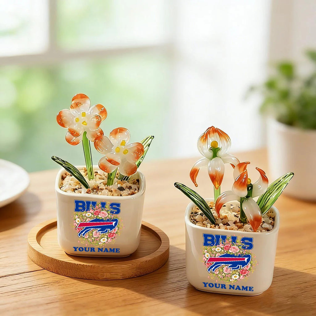 NFL Custom Birth Month Glass Flower Pot Handmade Gift For Fan - Limited Edition