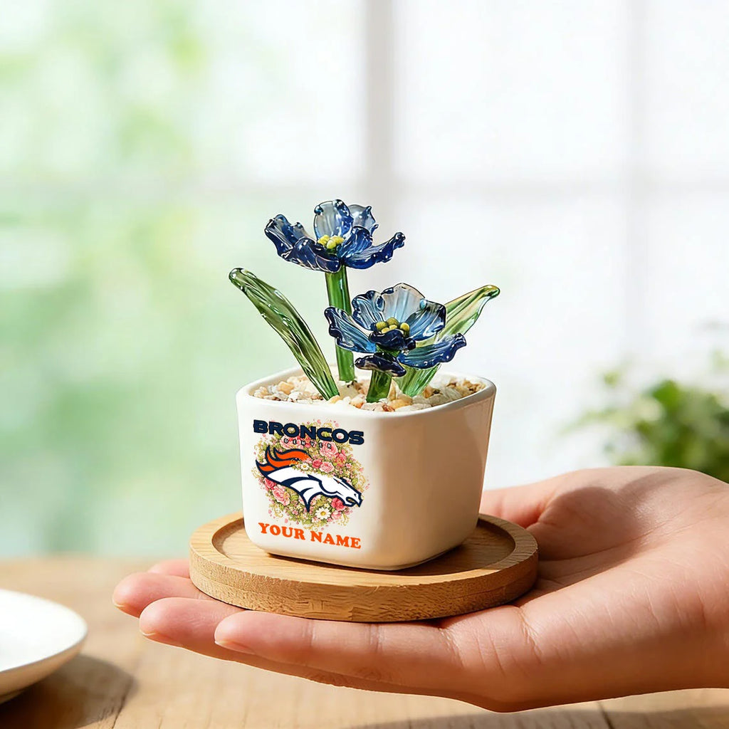 NFL Custom Birth Month Glass Flower Pot Handmade Gift For Fan - Limited Edition