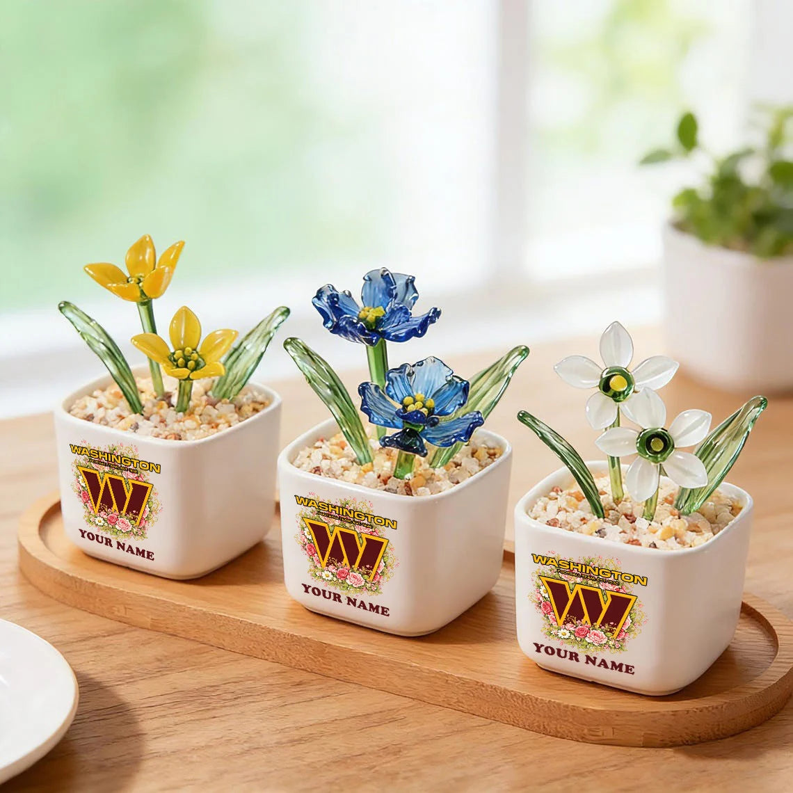 NFL Custom Birth Month Glass Flower Pot Handmade Gift For Fan - Limited Edition