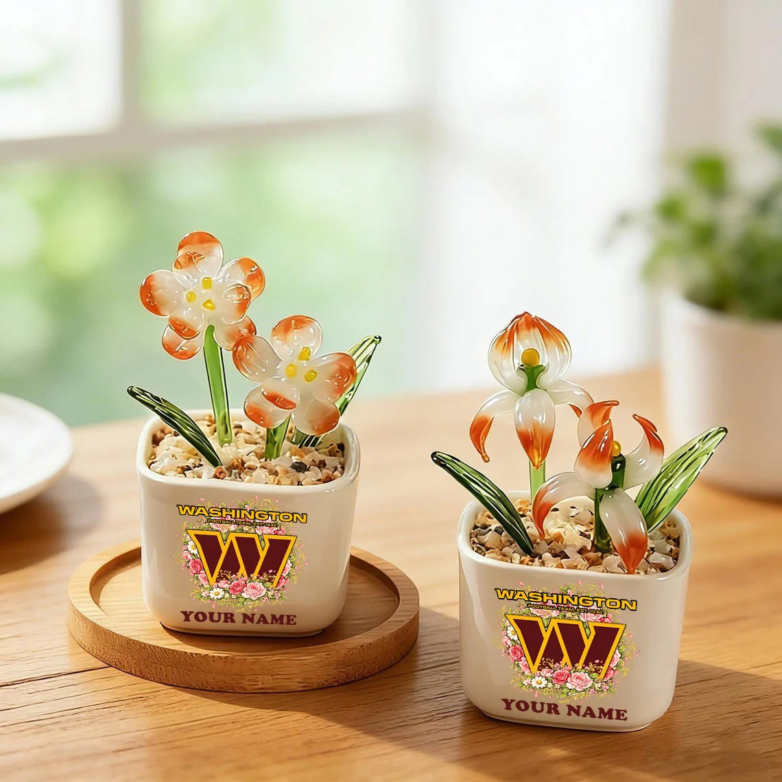 NFL Custom Birth Month Glass Flower Pot Handmade Gift For Fan - Limited Edition