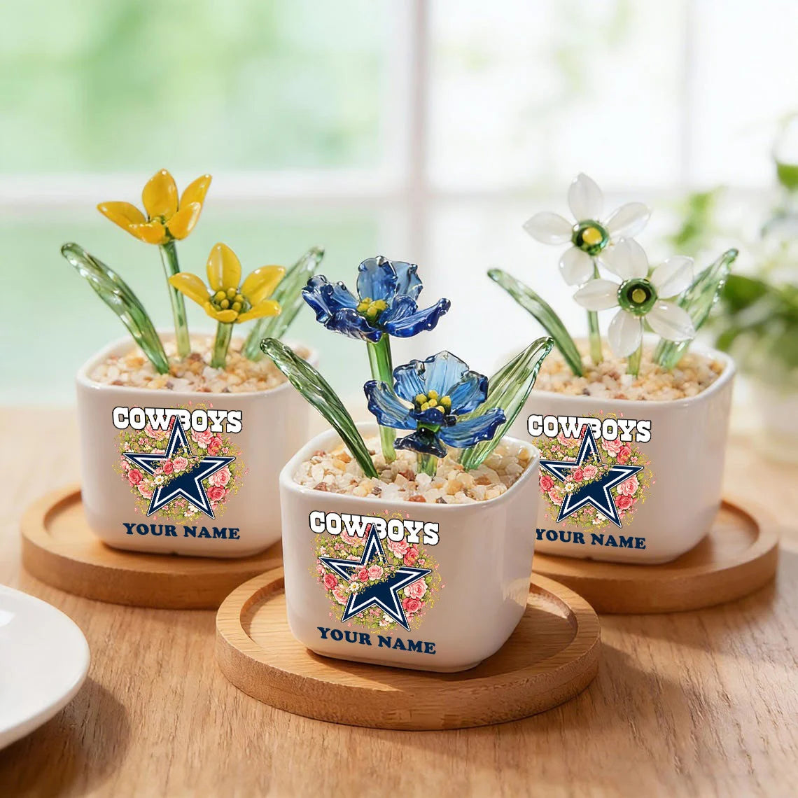 NFL Custom Birth Month Glass Flower Pot Handmade Gift For Fan - Limited Edition