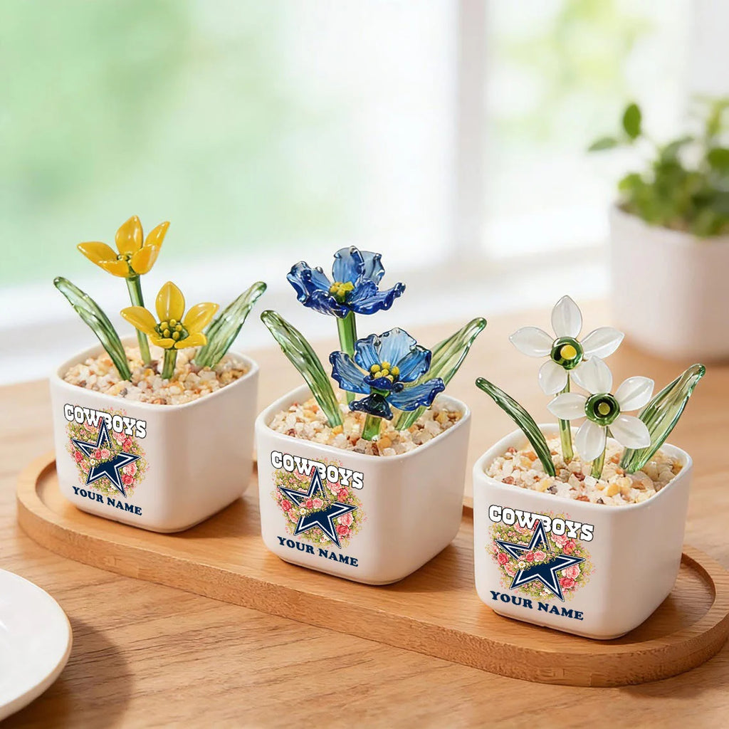 NFL Custom Birth Month Glass Flower Pot Handmade Gift For Fan - Limited Edition