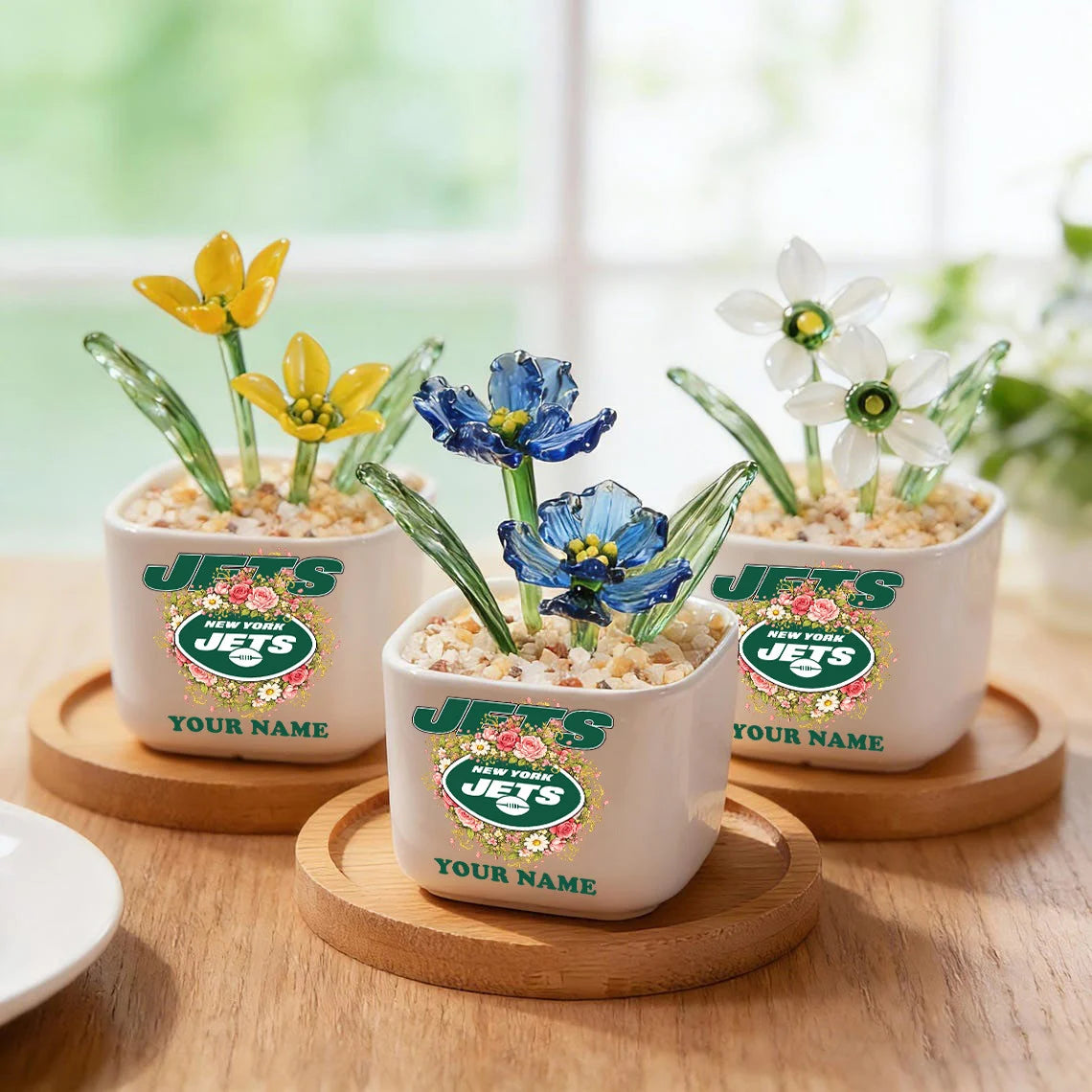 NFL Custom Birth Month Glass Flower Pot Handmade Gift For Fan - Limited Edition