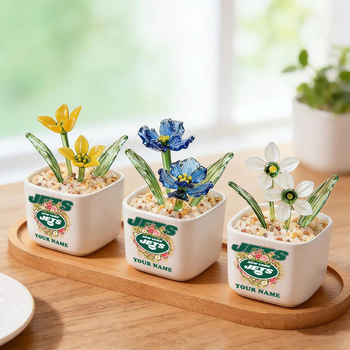 NFL Custom Birth Month Glass Flower Pot Handmade Gift For Fan - Limited Edition
