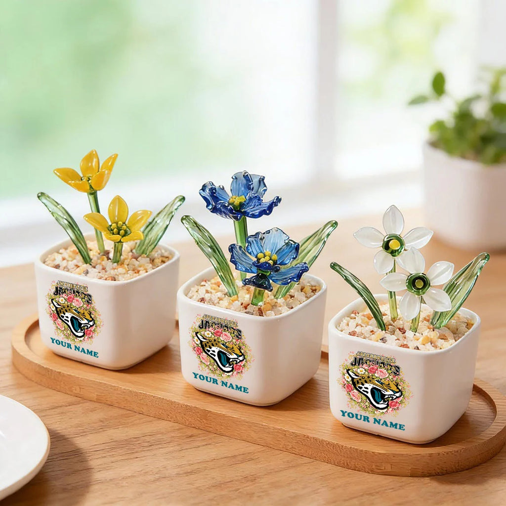 NFL Custom Birth Month Glass Flower Pot Handmade Gift For Fan - Limited Edition
