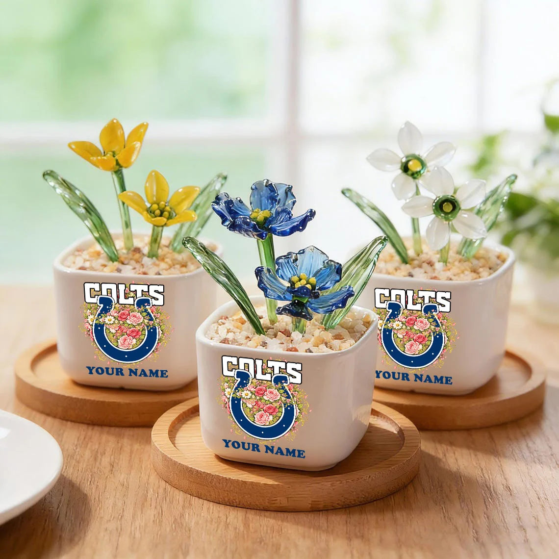 NFL Custom Birth Month Glass Flower Pot Handmade Gift For Fan - Limited Edition