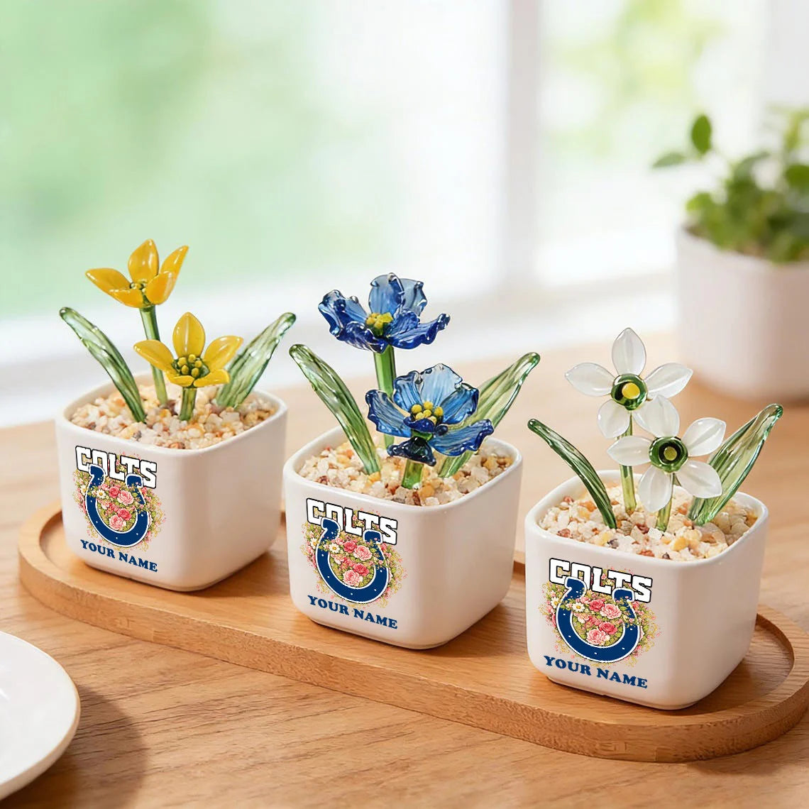 NFL Custom Birth Month Glass Flower Pot Handmade Gift For Fan - Limited Edition