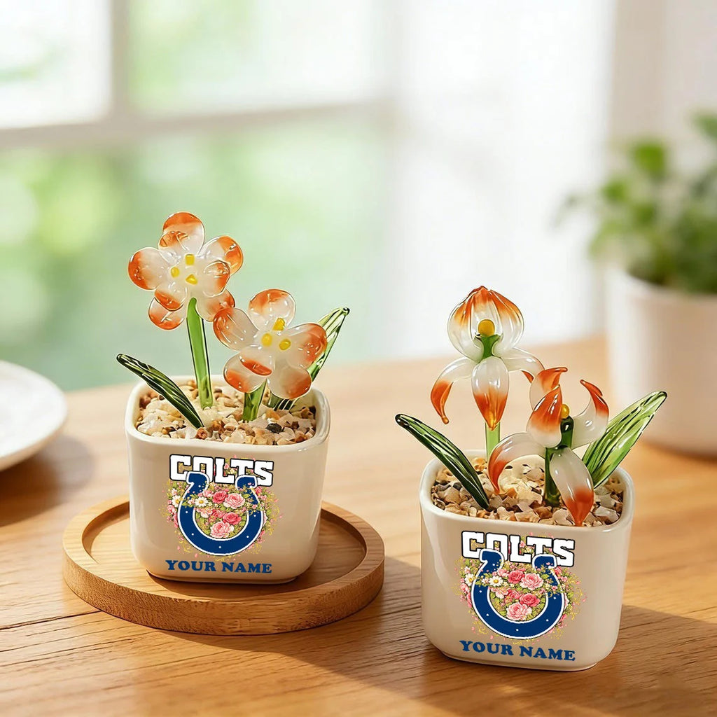 NFL Custom Birth Month Glass Flower Pot Handmade Gift For Fan - Limited Edition