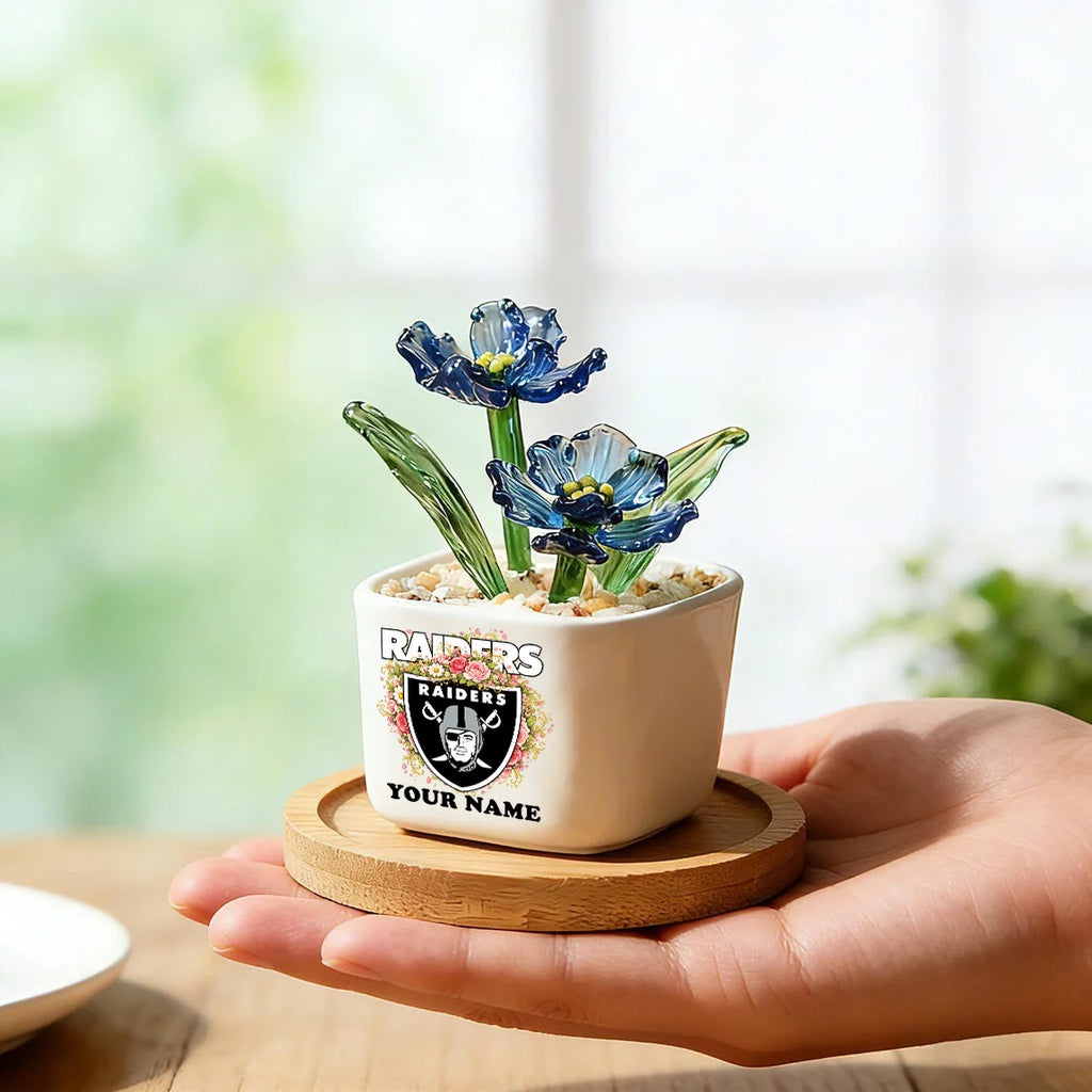 NFL Custom Birth Month Glass Flower Pot Handmade Gift For Fan - Limited Edition