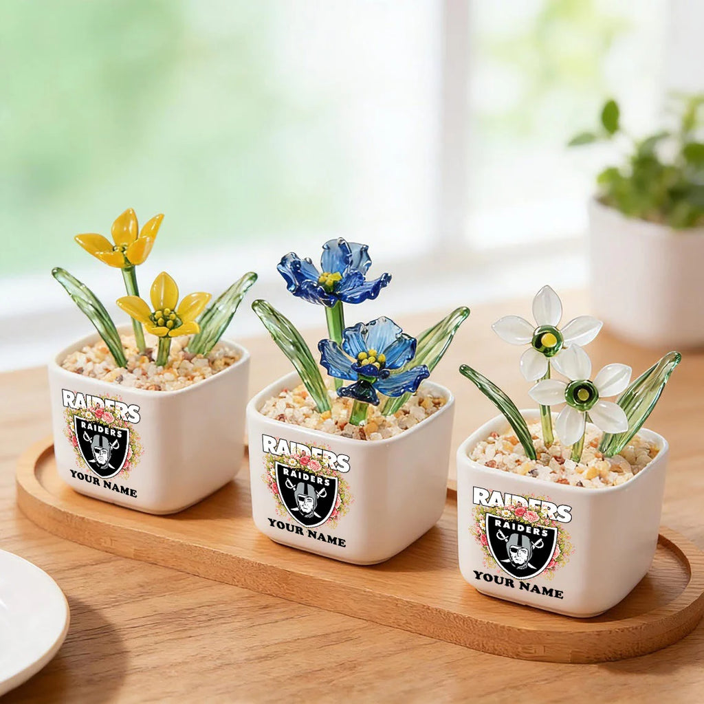 NFL Custom Birth Month Glass Flower Pot Handmade Gift For Fan - Limited Edition