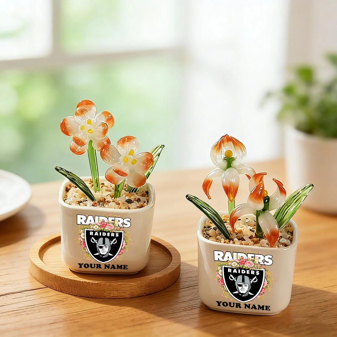 NFL Custom Birth Month Glass Flower Pot Handmade Gift For Fan - Limited Edition