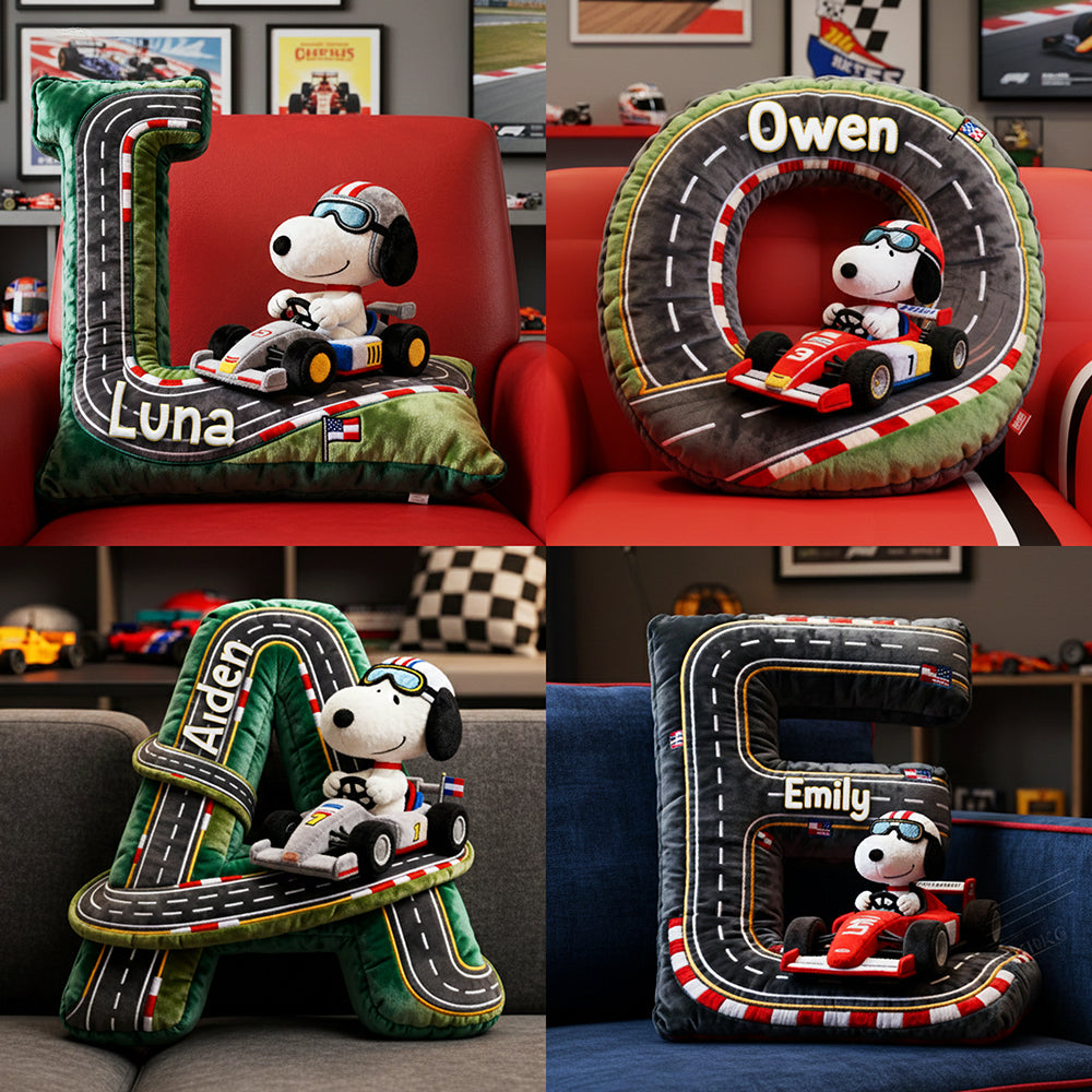 Cute Alphabet Letters Pillow – Personalized Gift for Racing Lovers