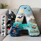 Fantasy World Alphabet Initial Letter Shaped Pillow - Personalized Gifts For Kids & Cuteness Lovers