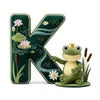 Adorable Frog Initial Pillow - Personalized Gift For Frog Lovers