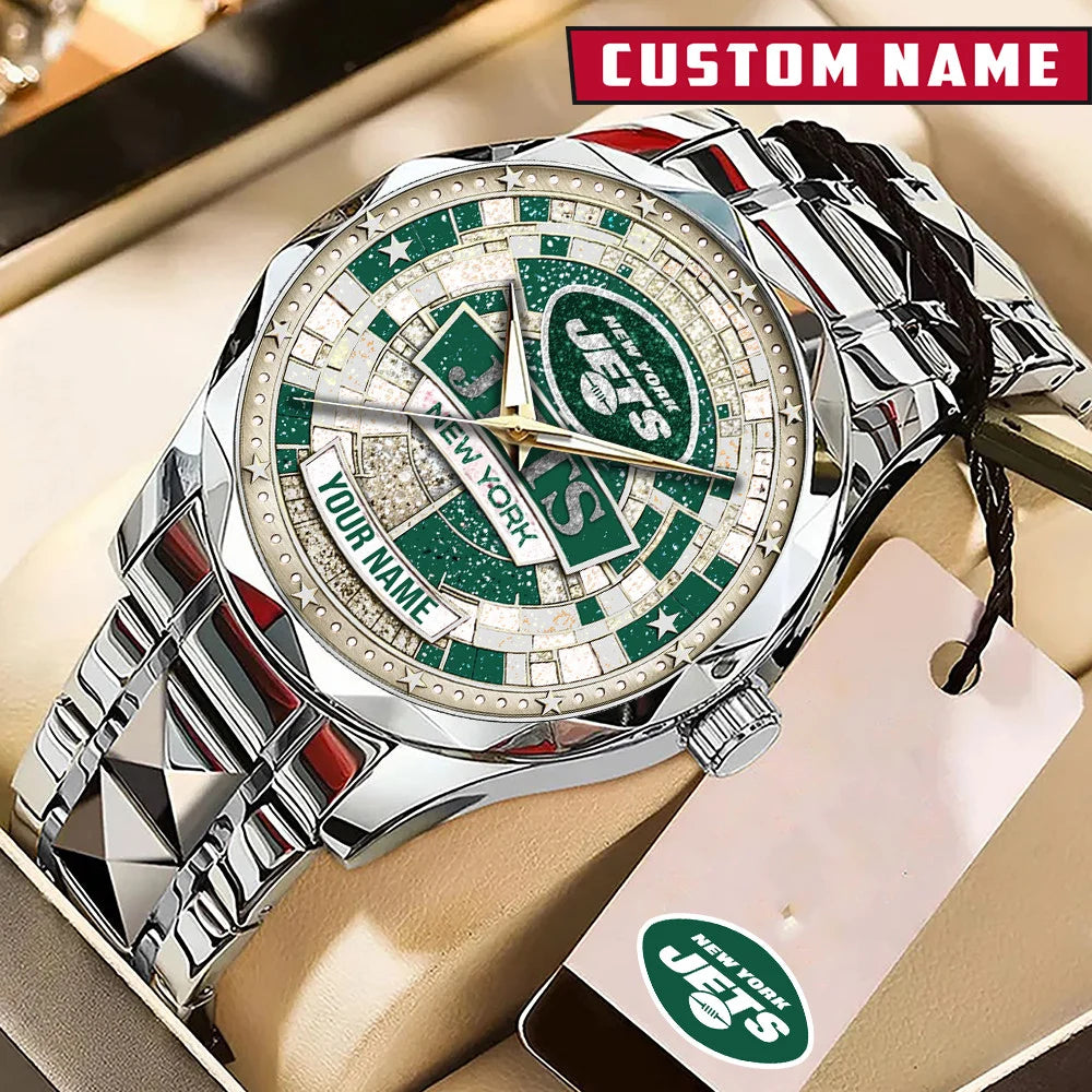 NFL Premium Luxury Stainless Steel Watch Custom Name Gift For Fan - Limited Edition