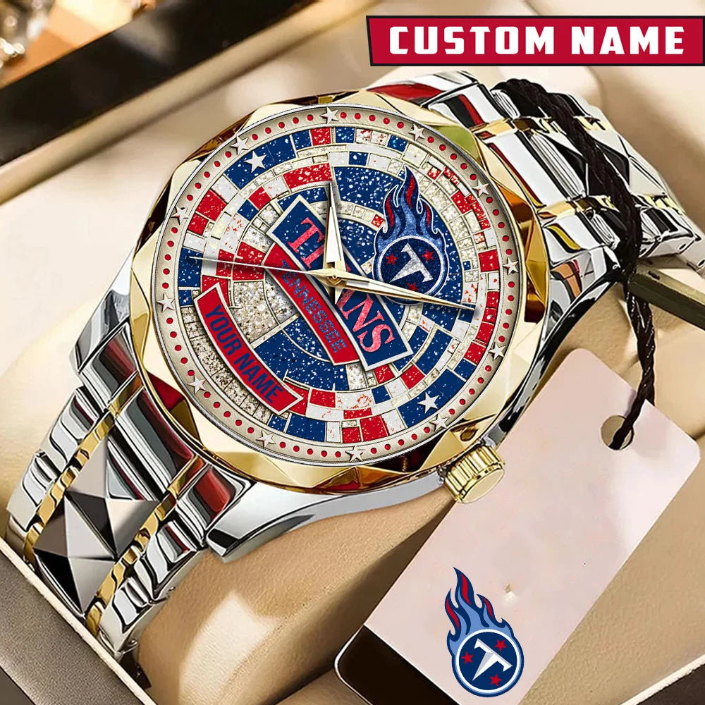 NFL Premium Luxury Stainless Steel Watch Custom Name Gift For Fan - Limited Edition