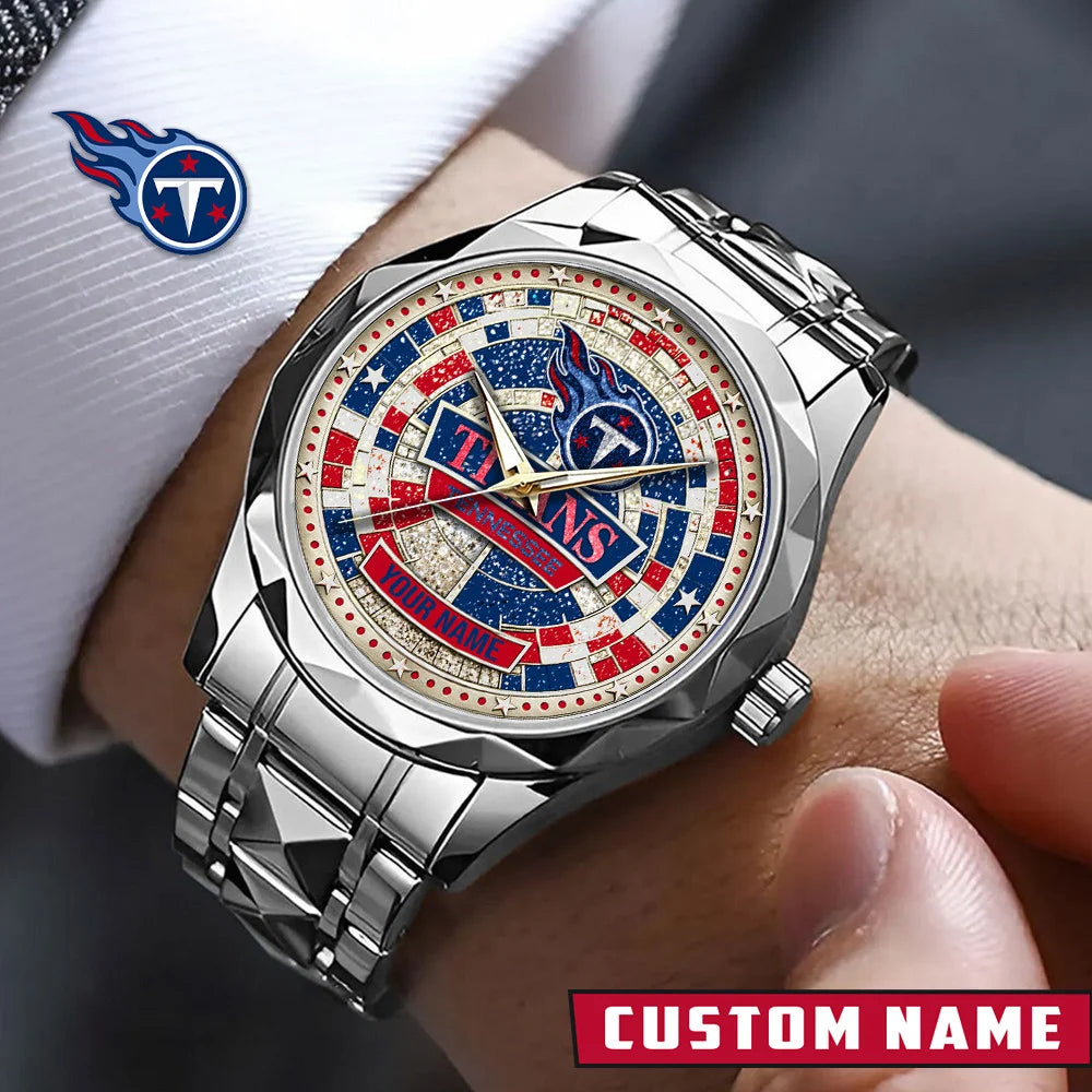 NFL Premium Luxury Stainless Steel Watch Custom Name Gift For Fan - Limited Edition
